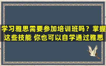 学习雅思需要参加培训班吗？掌握这些技能 你也可以自学通过雅思